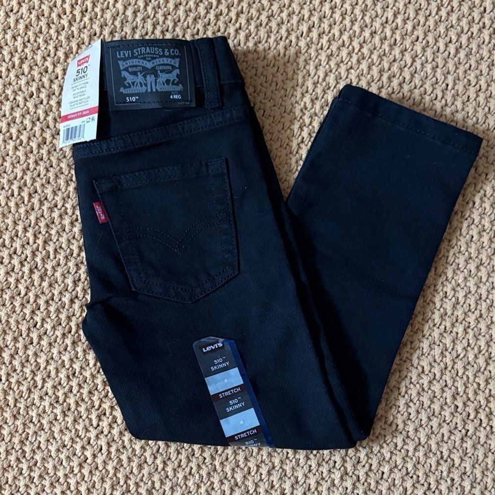 NWT Toddler Levi's Black 510 Skinny Jeans Size 4 Reg.